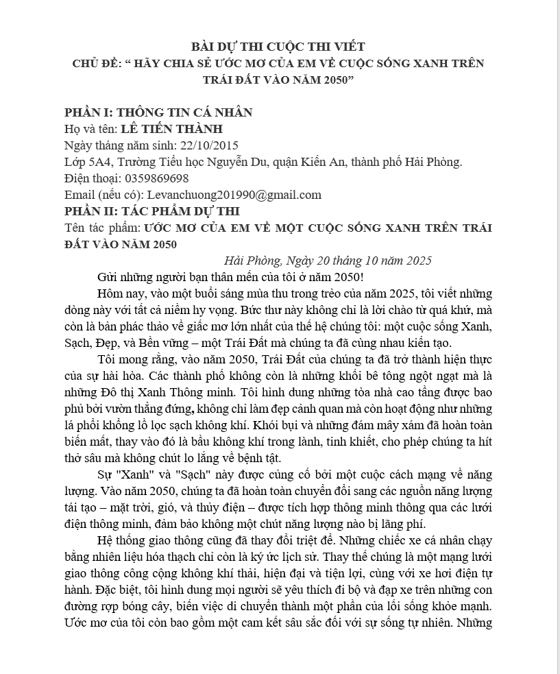LÊ TIẾN THÀNH