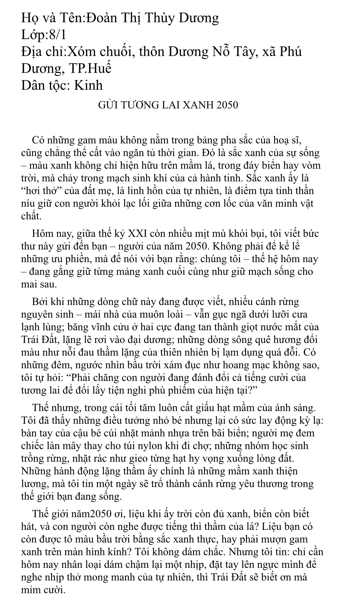 Đoàn Thị Thuỳ Dương