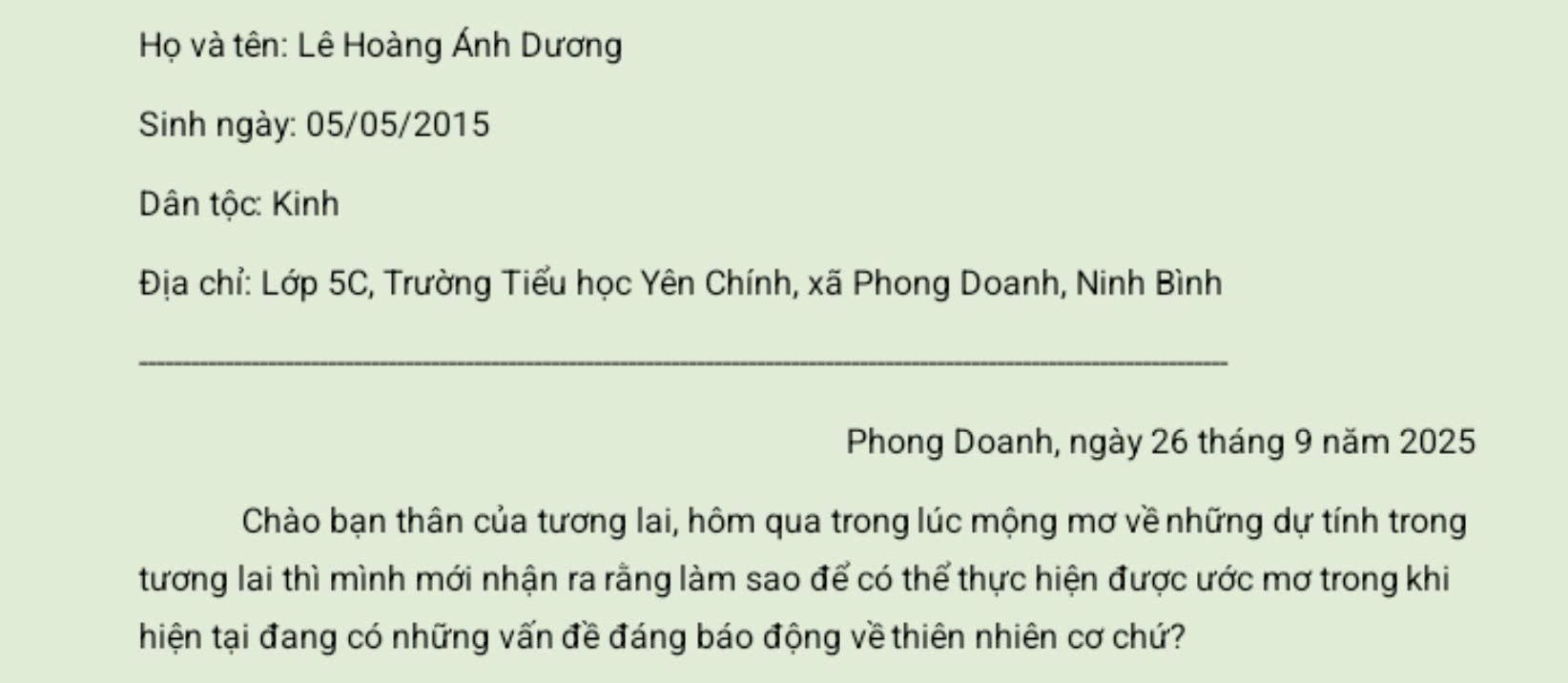 Lê Hoàng Ánh Dương
