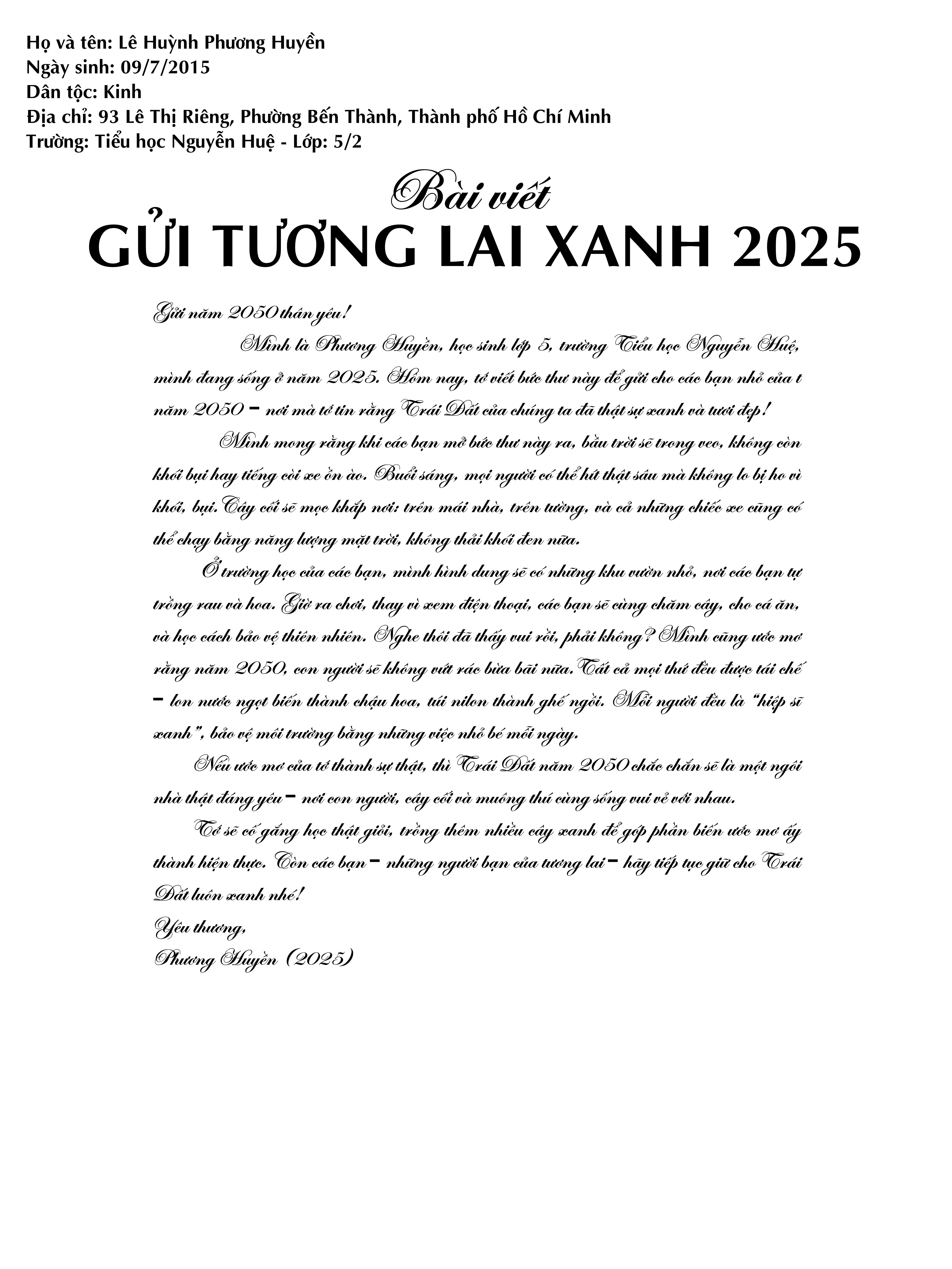 Lê Huỳnh Phương Huyền