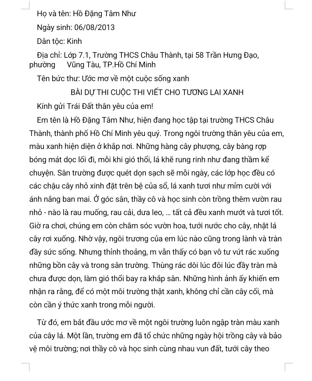 Hồ Đặng Tâm Như