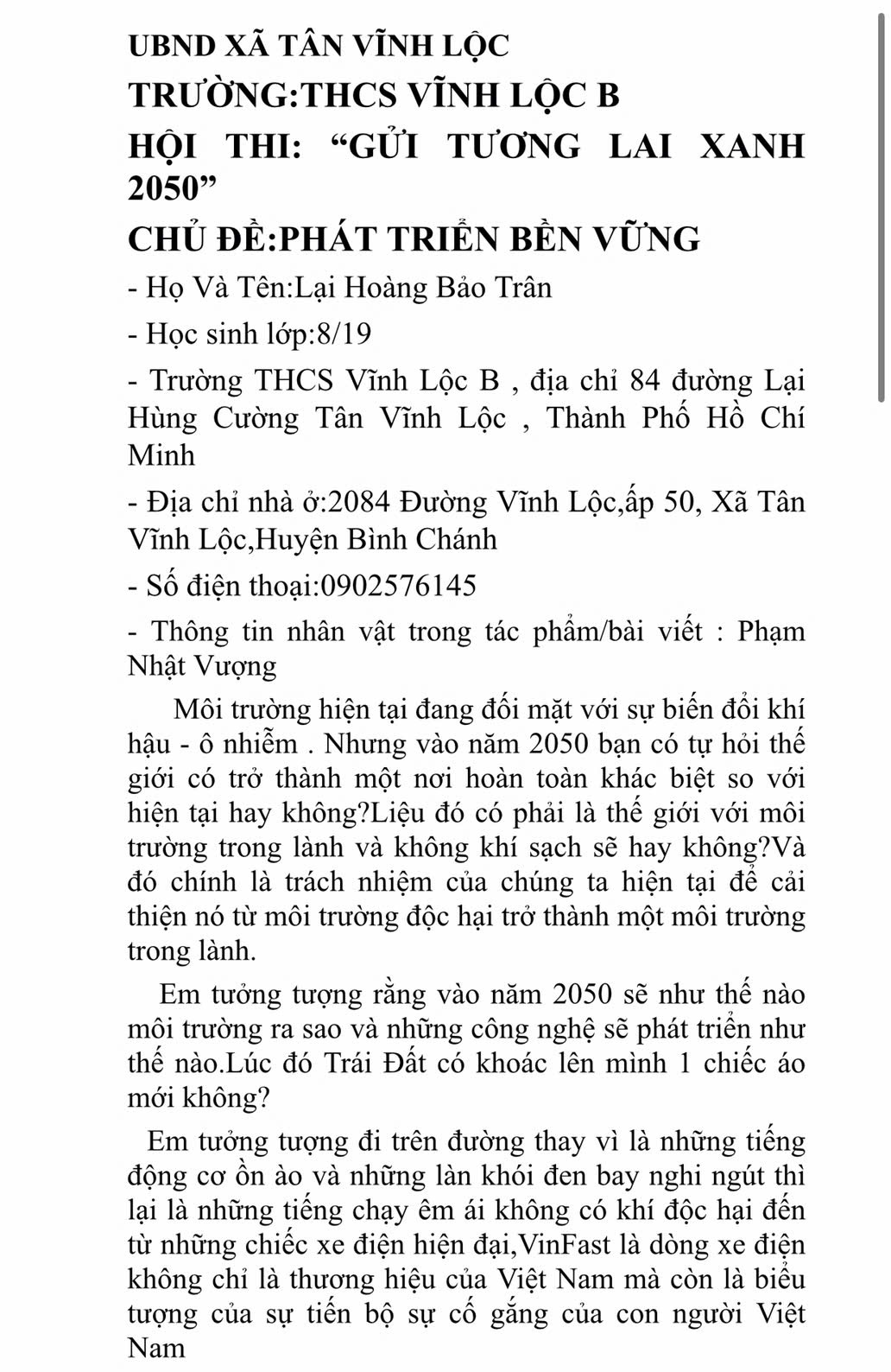 Lại Hoàng Bảo Trân