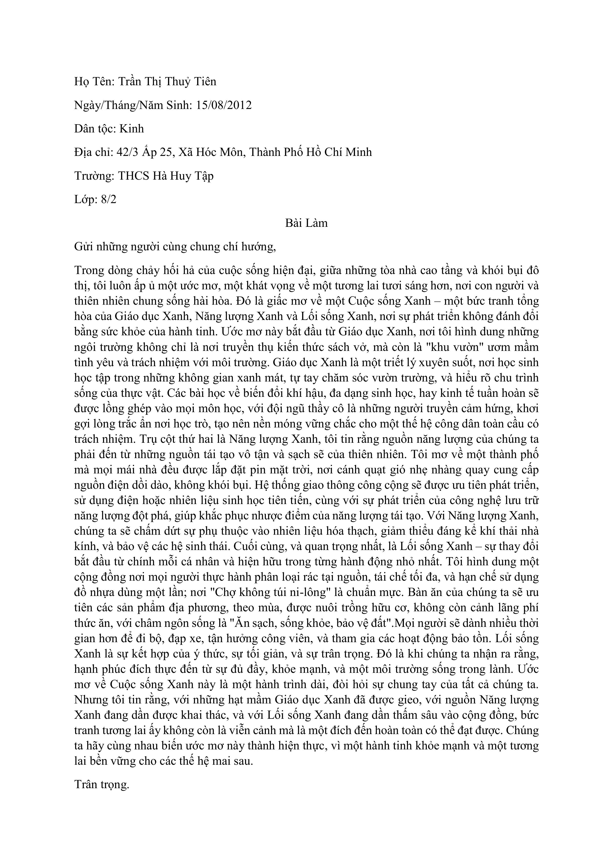Trần Thị Thủy Tiên
