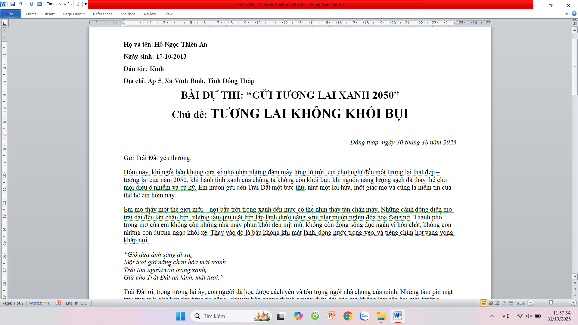 HỒ NGỌC THIÊN AN