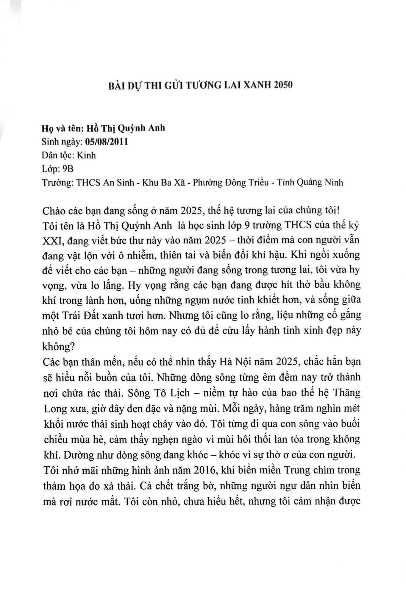 Hồ Thị Quỳnh Anh