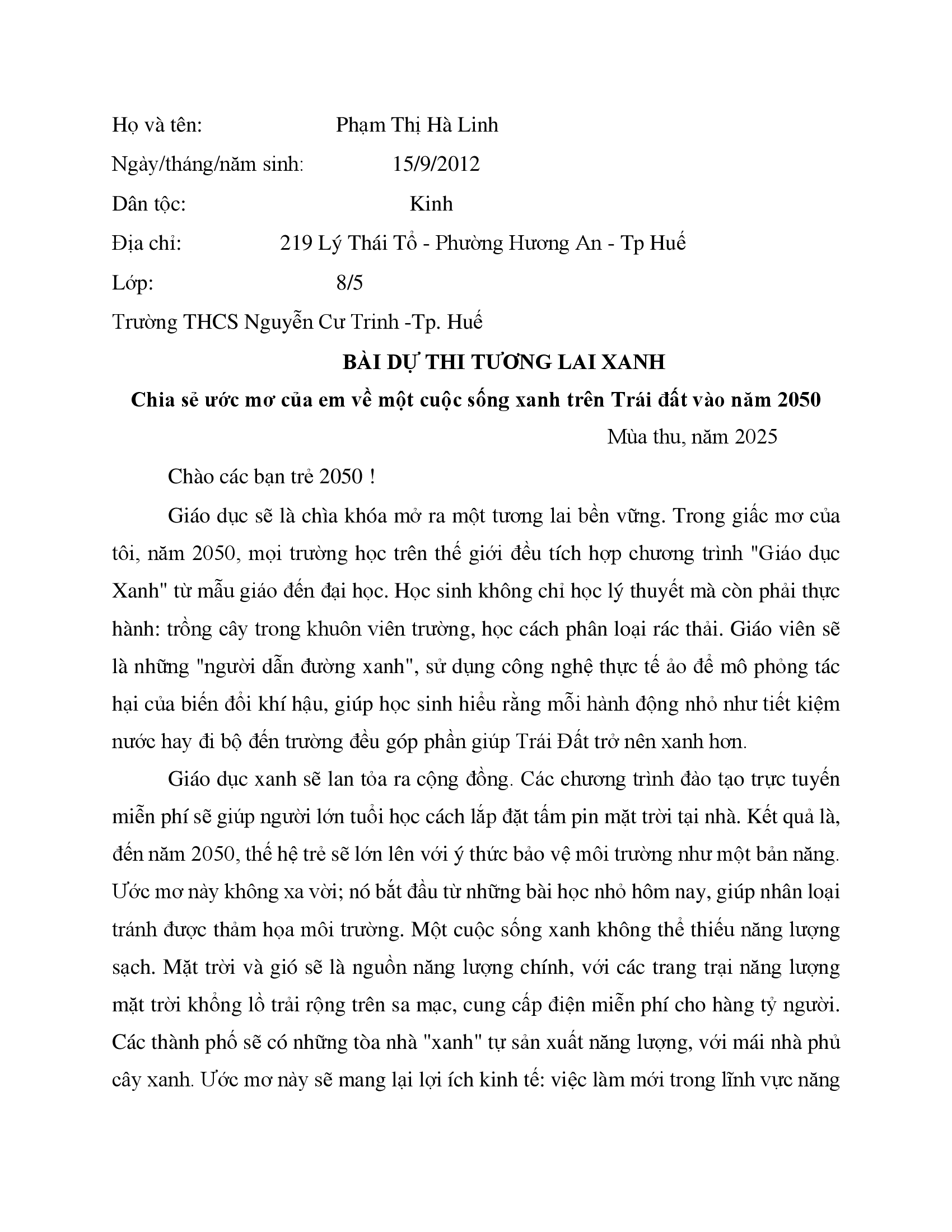 Phạm Thị Hà Linh