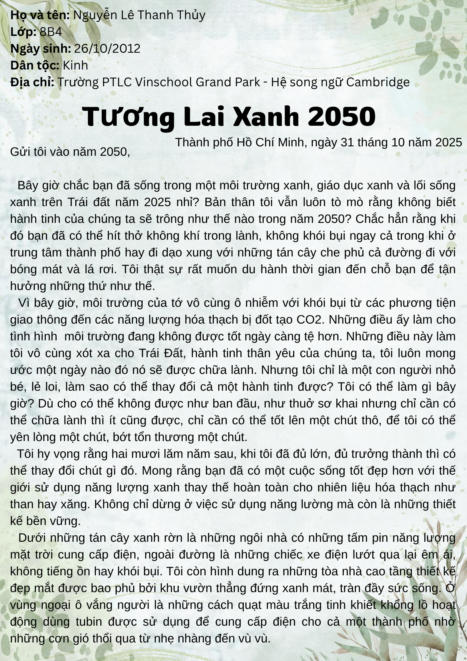 Nguyễn Lê Thanh Thủy
