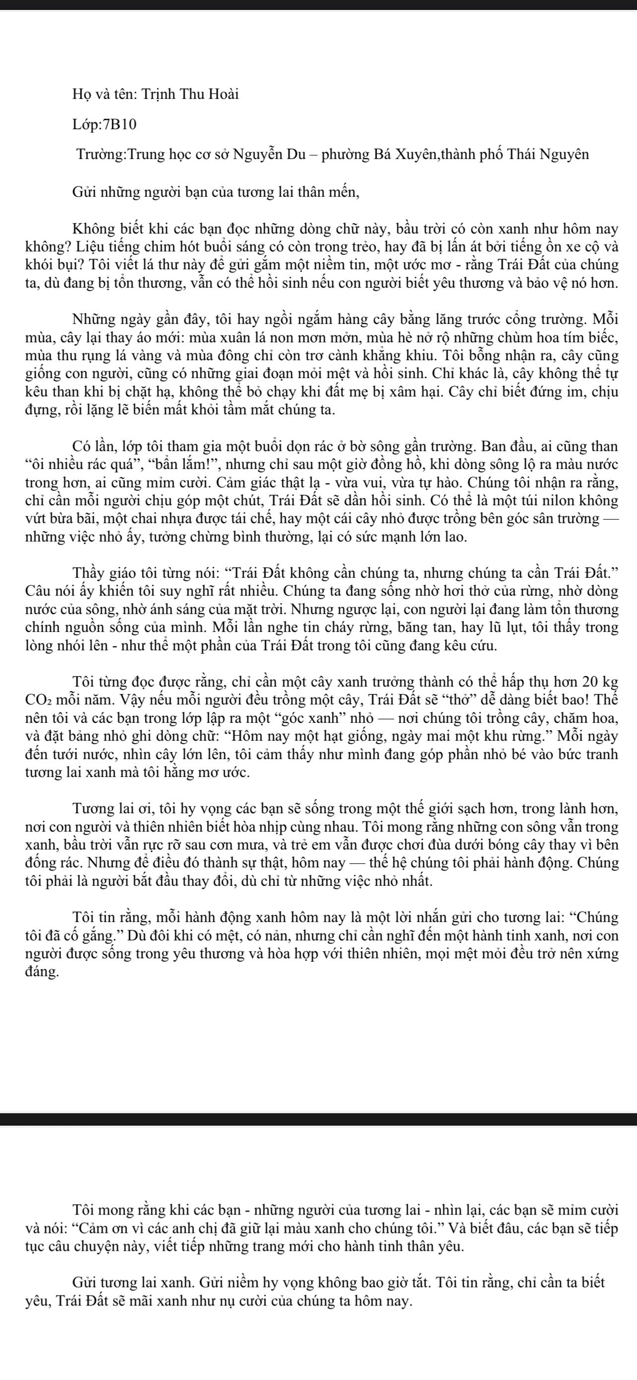 Trịnh Thu Hoài